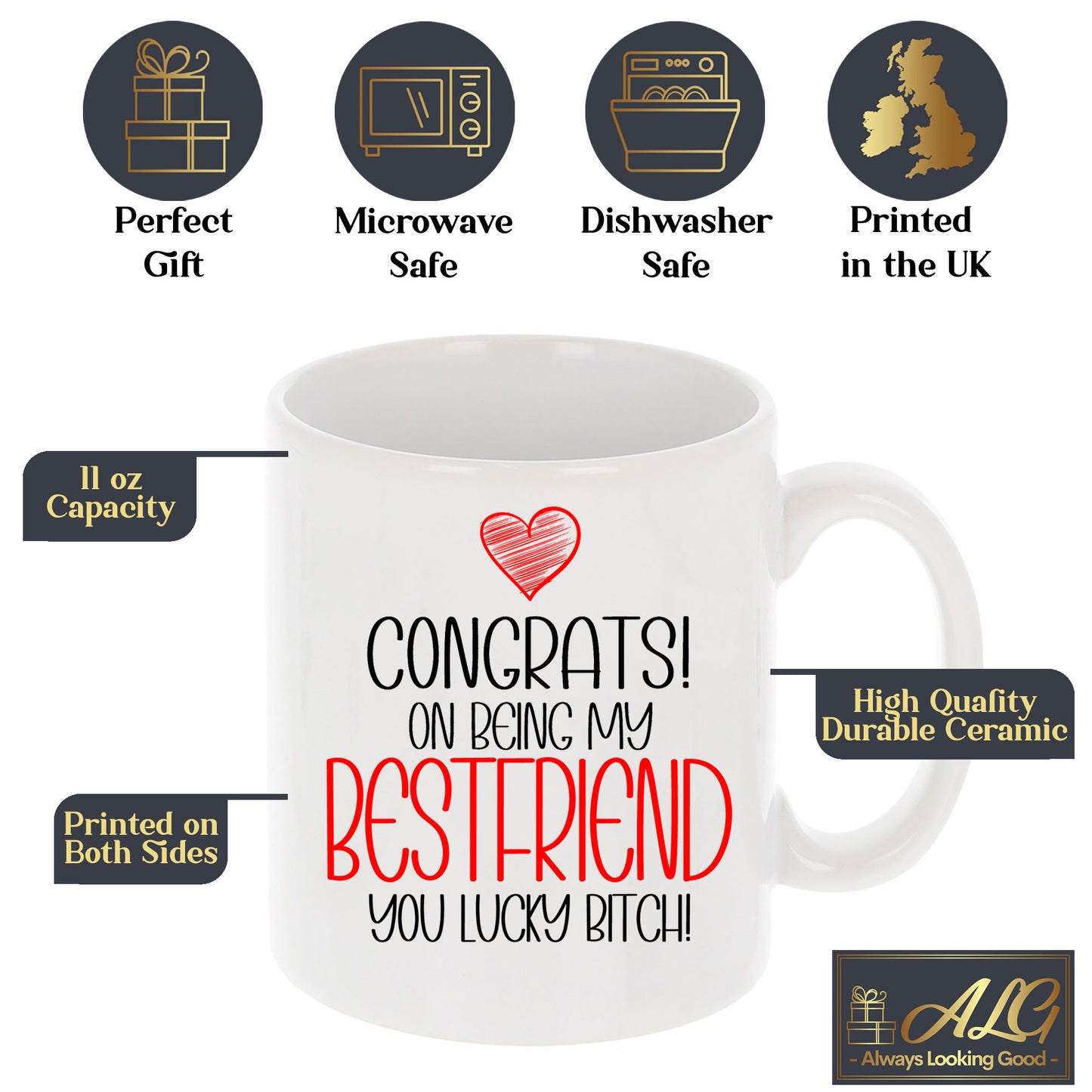 Congrats On Being My Best Friend Mug and/or Coaster Gift - Always Looking Good -