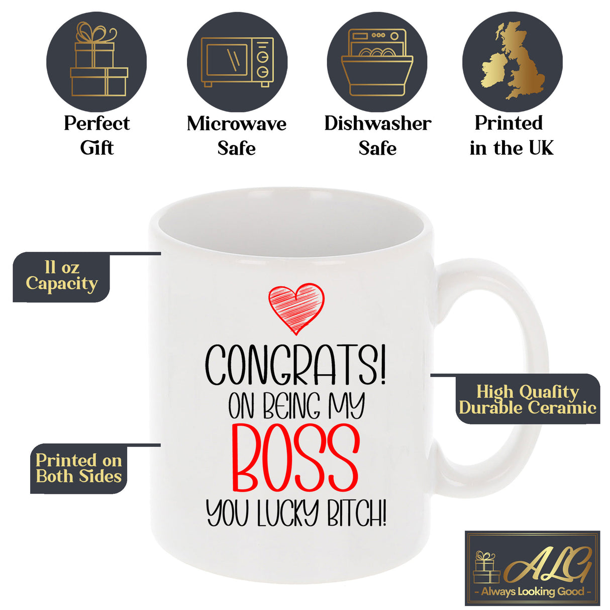 Congrats On Being My Boss Mug and/or Coaster Gift - Always Looking Good -