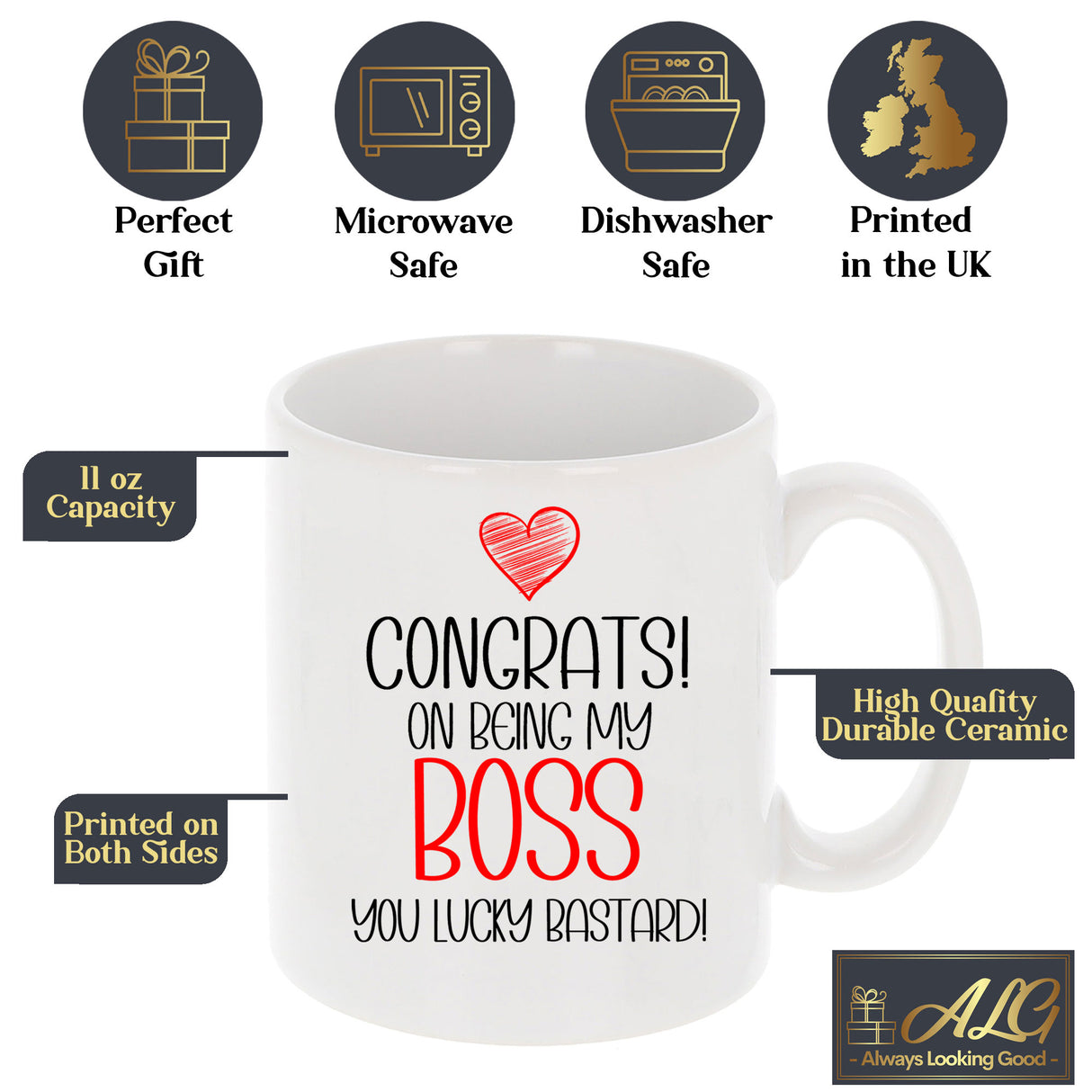 Congrats On Being My Boss Mug and/or Coaster Gift - Always Looking Good -