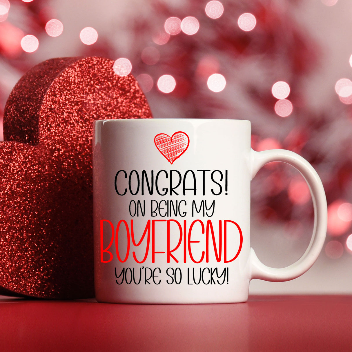 Congrats On Being My Boyfriend Ceramic Mug – Funny Gift for Him
