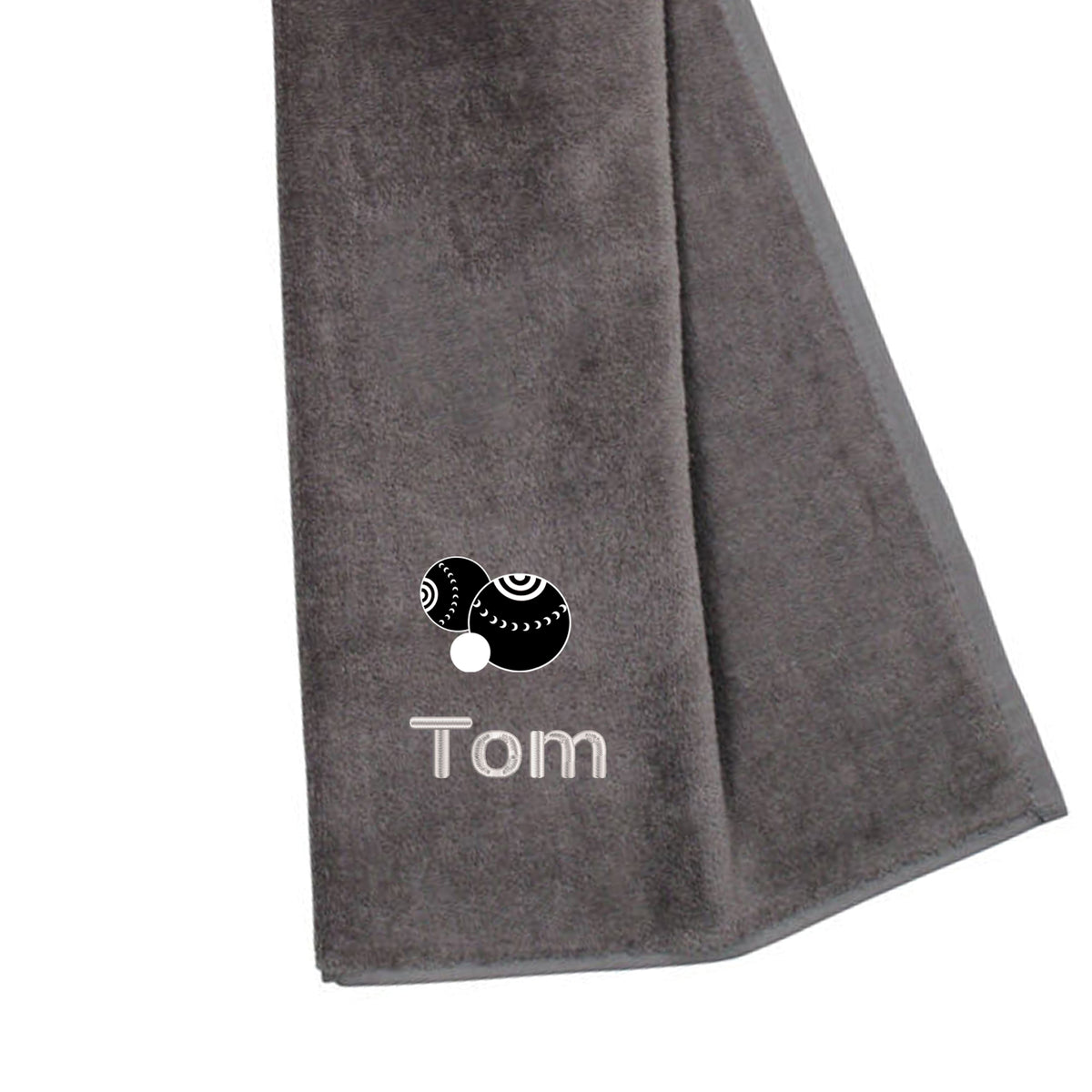 Personalised Lawn Bowls Towel – Tri-Fold with Name & Carabiner Clip