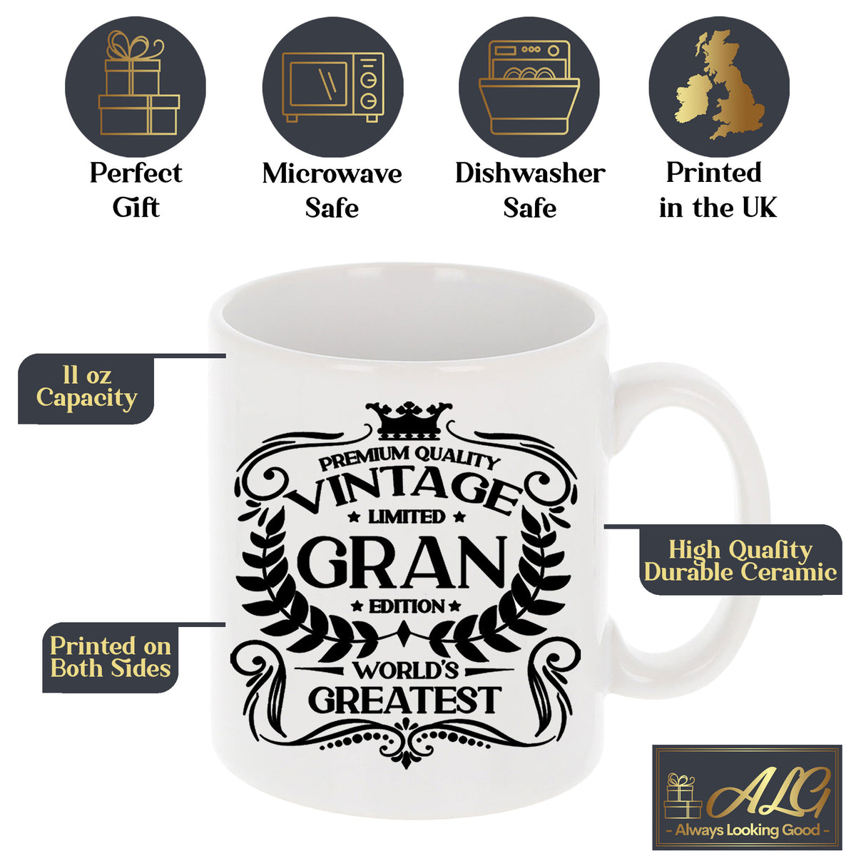 Vintage Worlds Greatest Gran Mug and/or Coaster - Always Looking Good -