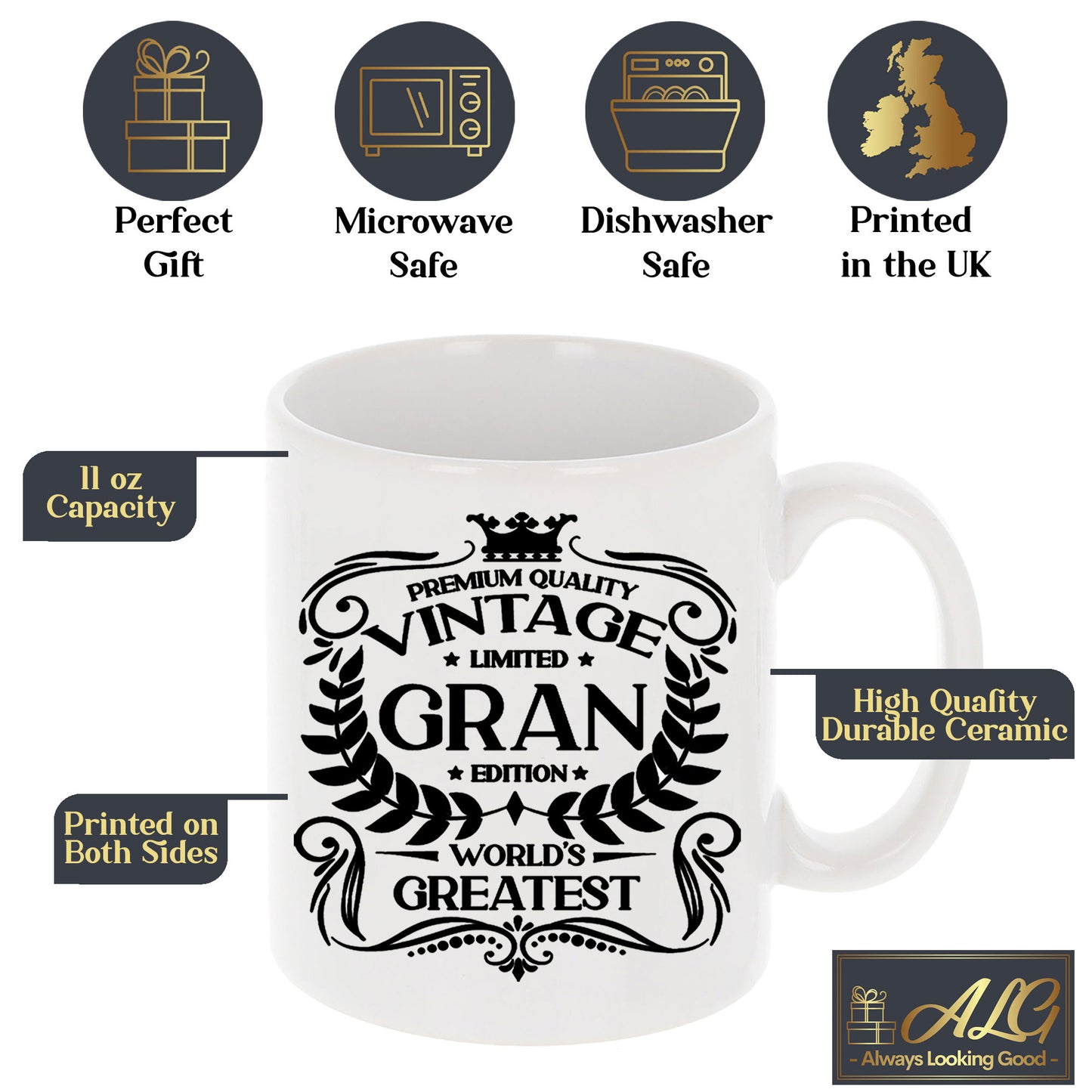 Vintage Worlds Greatest Gran Mug and/or Coaster - Always Looking Good -