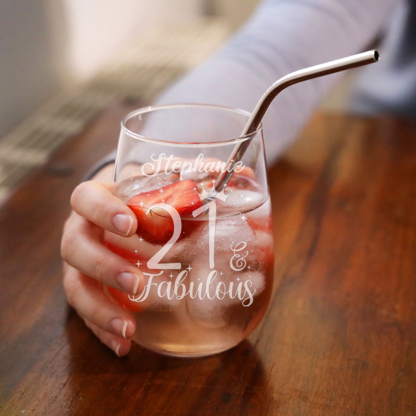 Age and Fabulous Engraved Stemless Gin Glass – Milestone Birthday Gift (18–100)