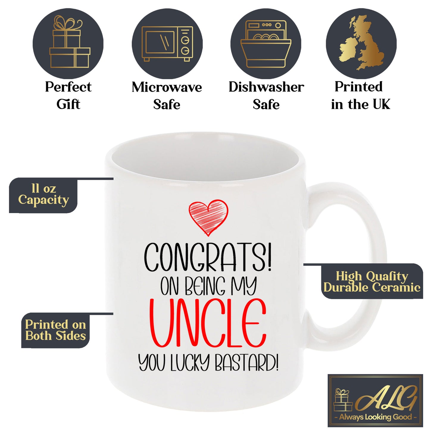 Congrats On Being My Uncle Mug and/or Coaster Gift - Always Looking Good -