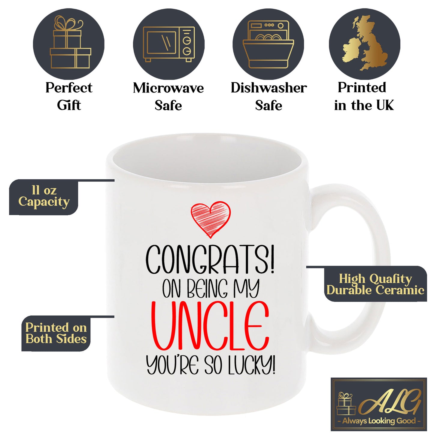 Congrats On Being My Uncle Mug and/or Coaster Gift - Always Looking Good -