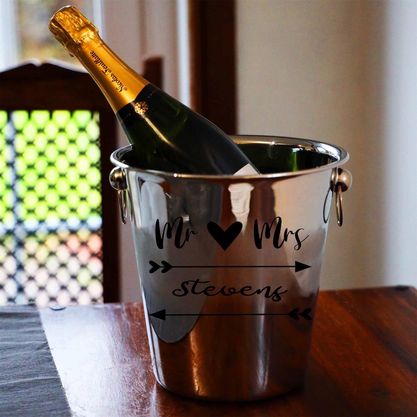 Personalised Mr & Mrs/ Mr & Mr / Mrs & Mrs Ice Bucket With matching Champagne Glasses - Always Looking Good - Ice Bucket Only