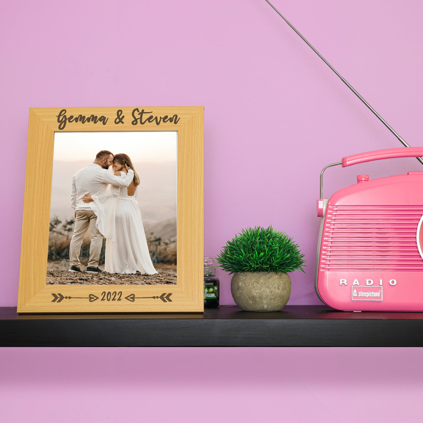 Personalised Engraved Couples Photo Frame - Arrows Design - Always Looking Good -