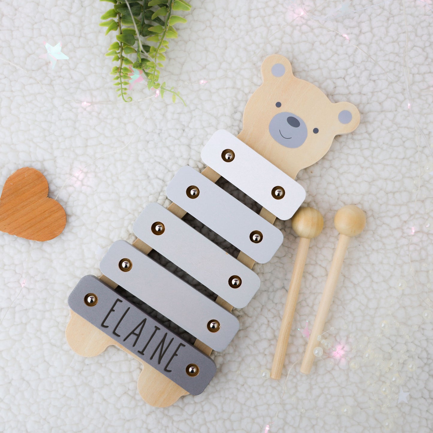 Personalised Engraved Wooden Teddy Bear Xylophone Baby & Toddler Toy - Always Looking Good -