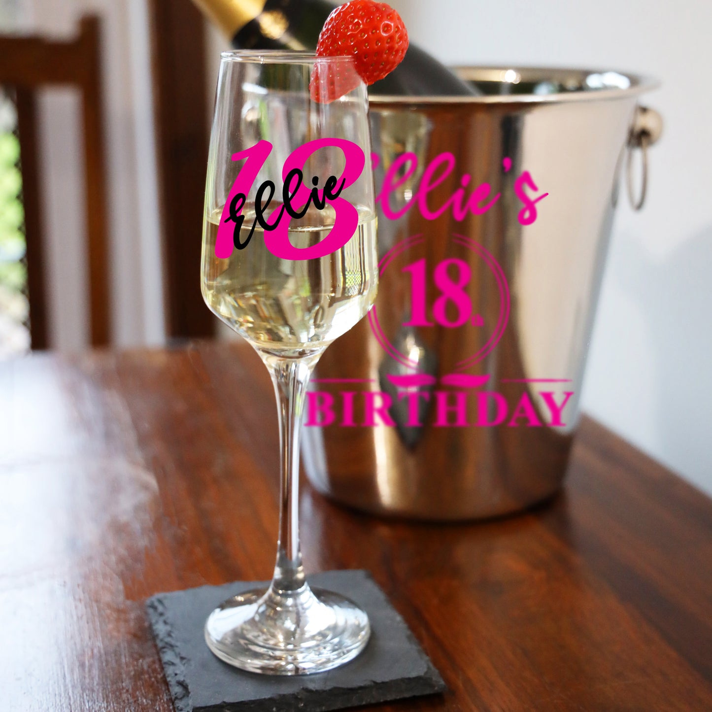 Personalised 18th Birthday Ice Bucket and Glass Gift with Name - Always Looking Good -