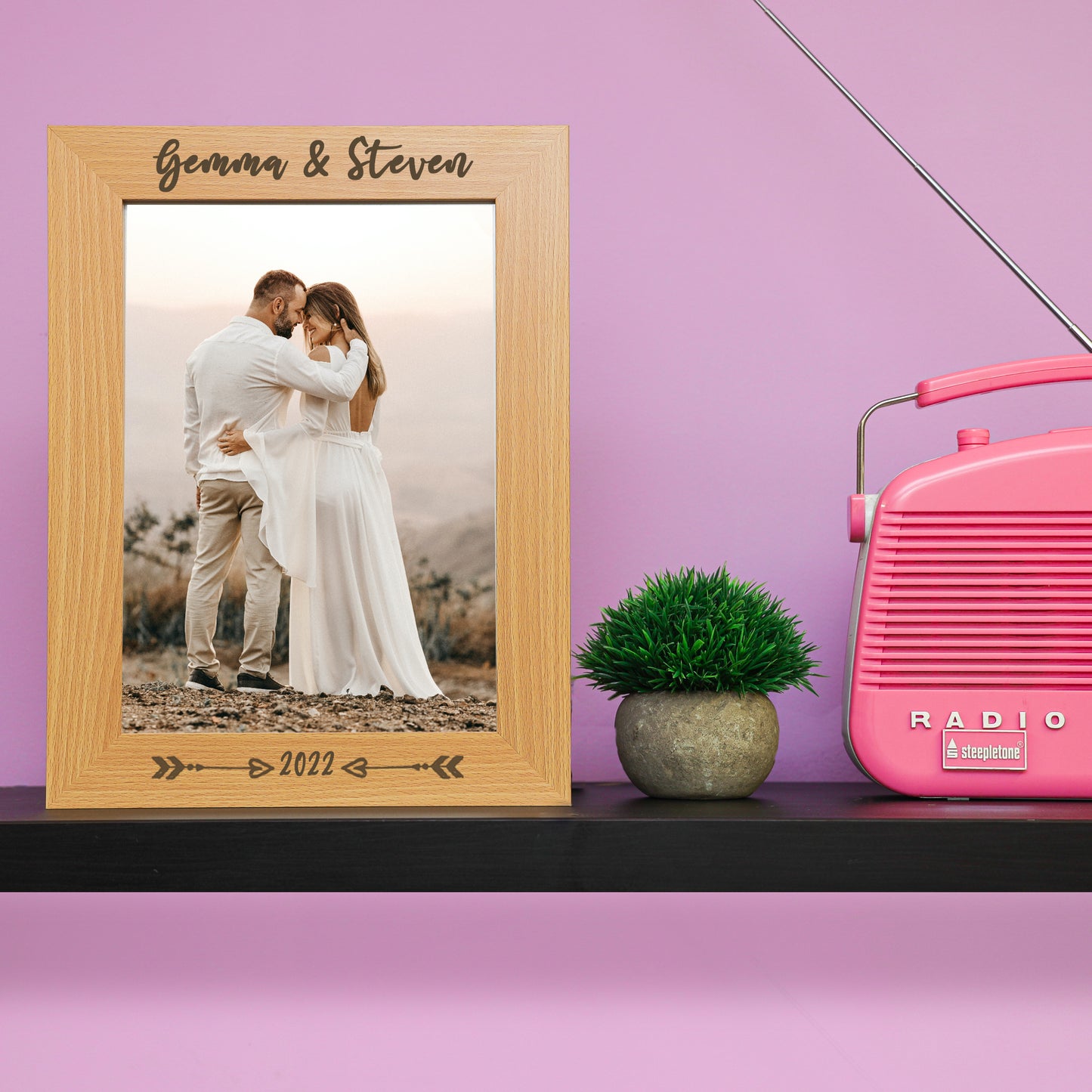 Personalised Engraved Couples Photo Frame - Arrows Design - Always Looking Good -