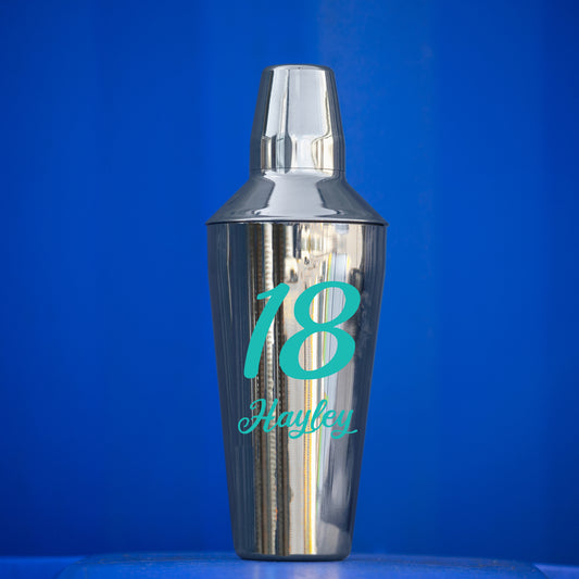 Personalised 18th Birthday Cocktail Shaker & Pina Colada Glass Gift Set  - Always Looking Good -