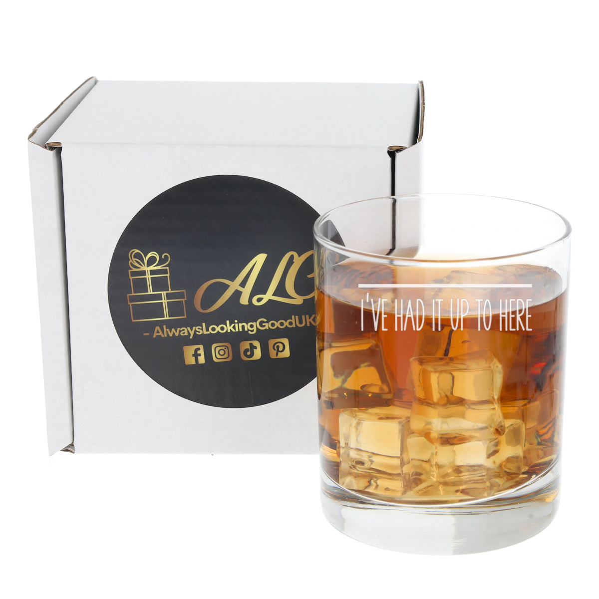 Engraved Funny Whisky Glass Bad Day Measurement Design - Always Looking Good -