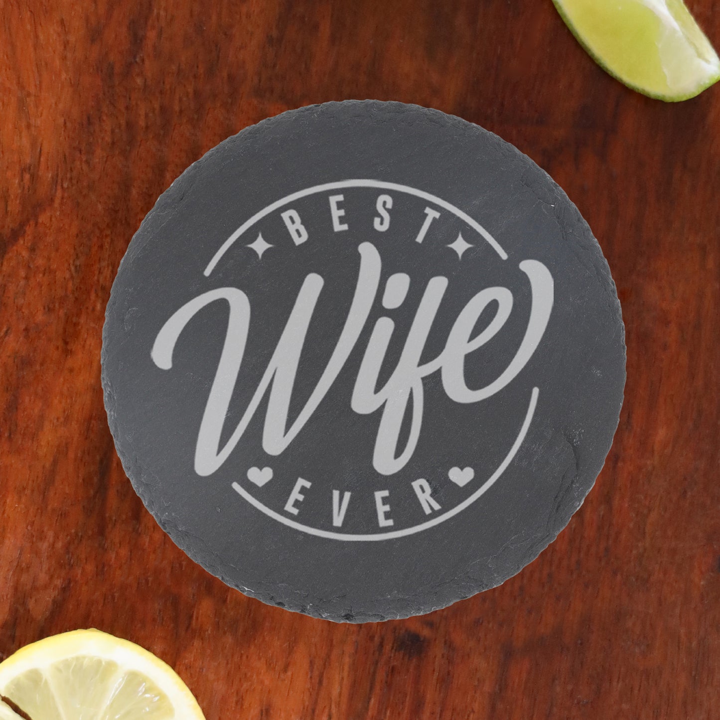 Best Wife Ever Engraved Whisky Glass and/or Coaster - Always Looking Good - Round Coaster Only Whisky Glass Gift