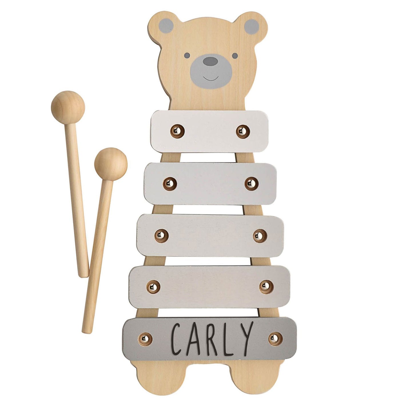 Personalised Engraved Wooden Teddy Bear Xylophone Baby & Toddler Toy - Always Looking Good -