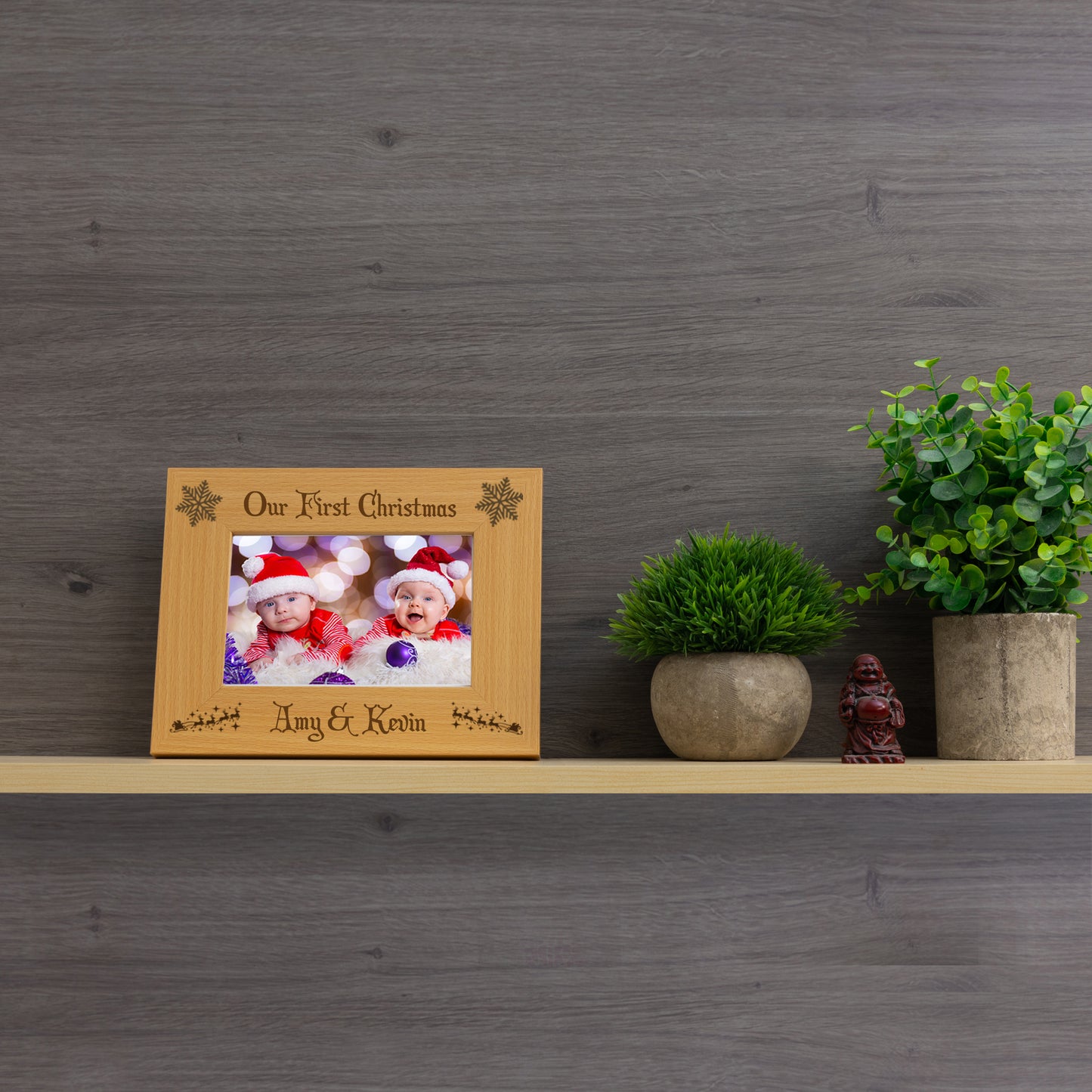 Personalised Engraved Our First Christmas Photo Frame For Twins / Couples - Always Looking Good -