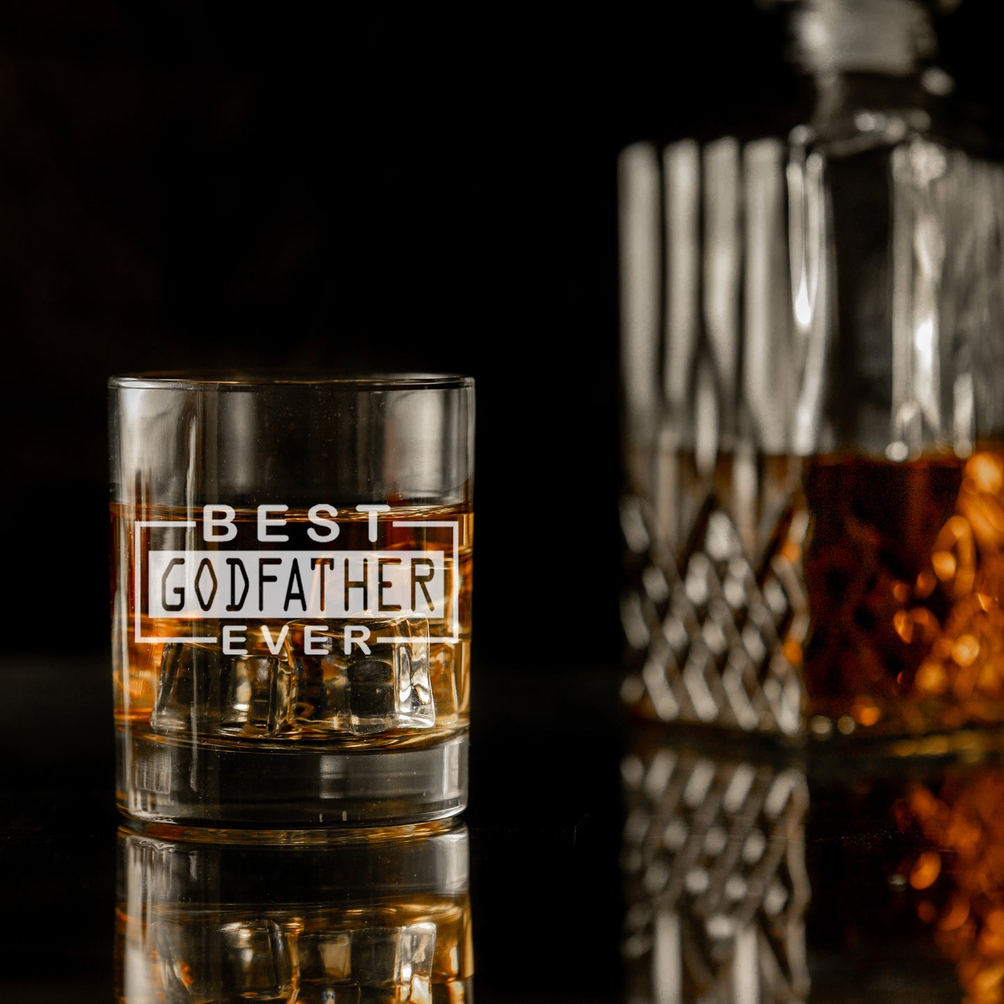 Best Godfather Ever Engraved Whisky Glass and/or Coaster Gift - Always Looking Good - godfather gift