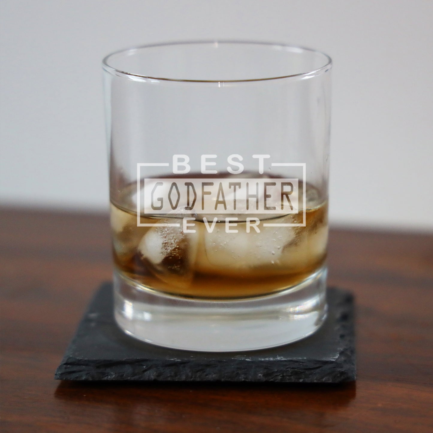 Best Godfather Ever Engraved Whisky Glass and/or Coaster Gift - Always Looking Good - godfather gift