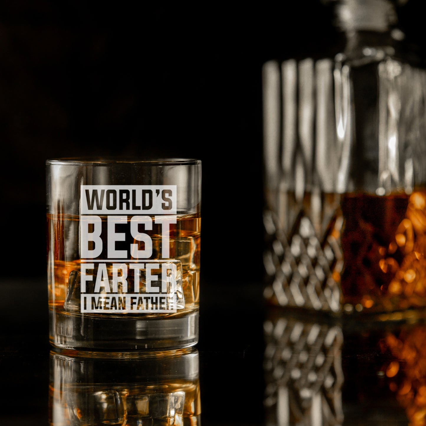 "Worlds Best Farter I Mean Father" Father’s Day Whisky Glass and/or Coaster Set - Always Looking Good -