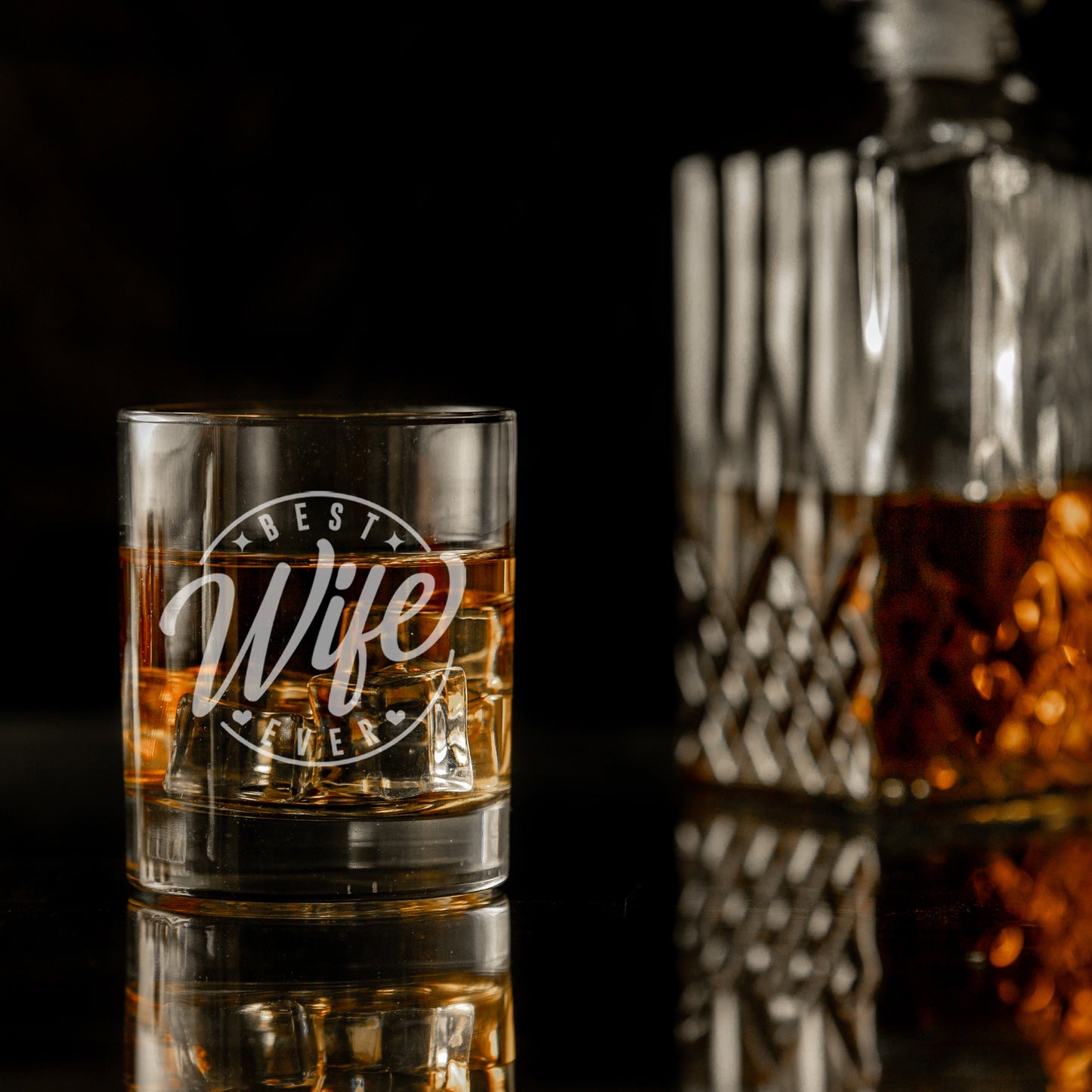Best Wife Ever Engraved Whisky Glass and/or Coaster - Always Looking Good - Whisky Glass Gift