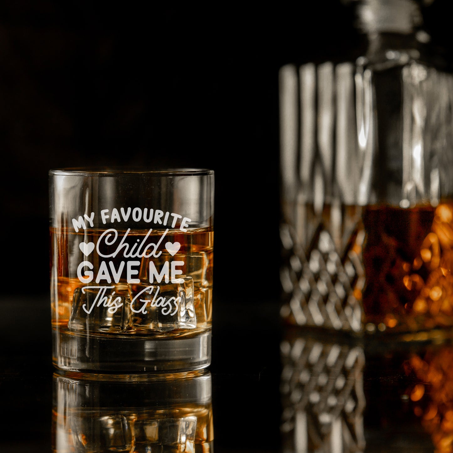 Whisky glasses gift - Engraved "My Favourite Child Gave Me This Glass" Design Whisky Glass and/or Coaster Gift - Always Looking Good -