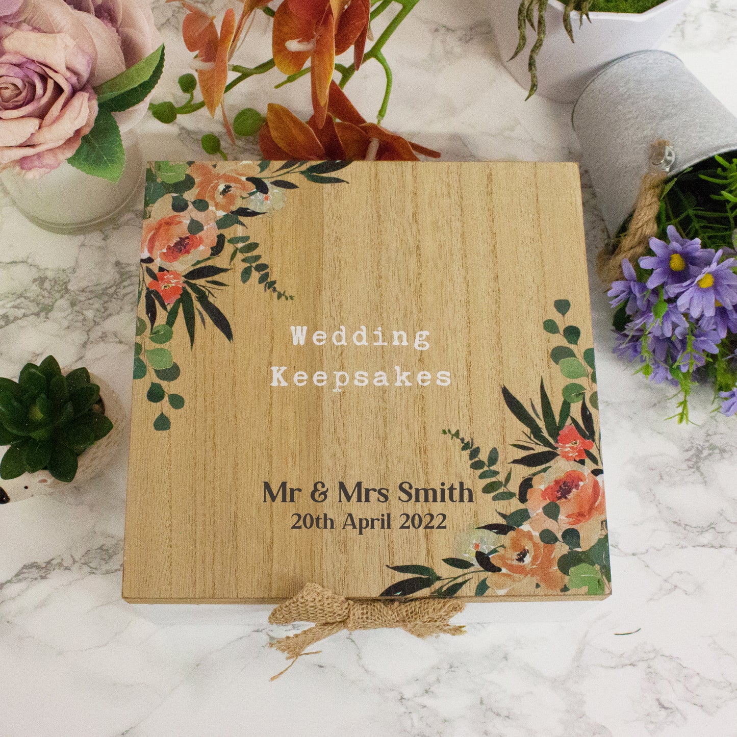 Personalised Engraved Wooden Wedding Memory Box - Always Looking Good -