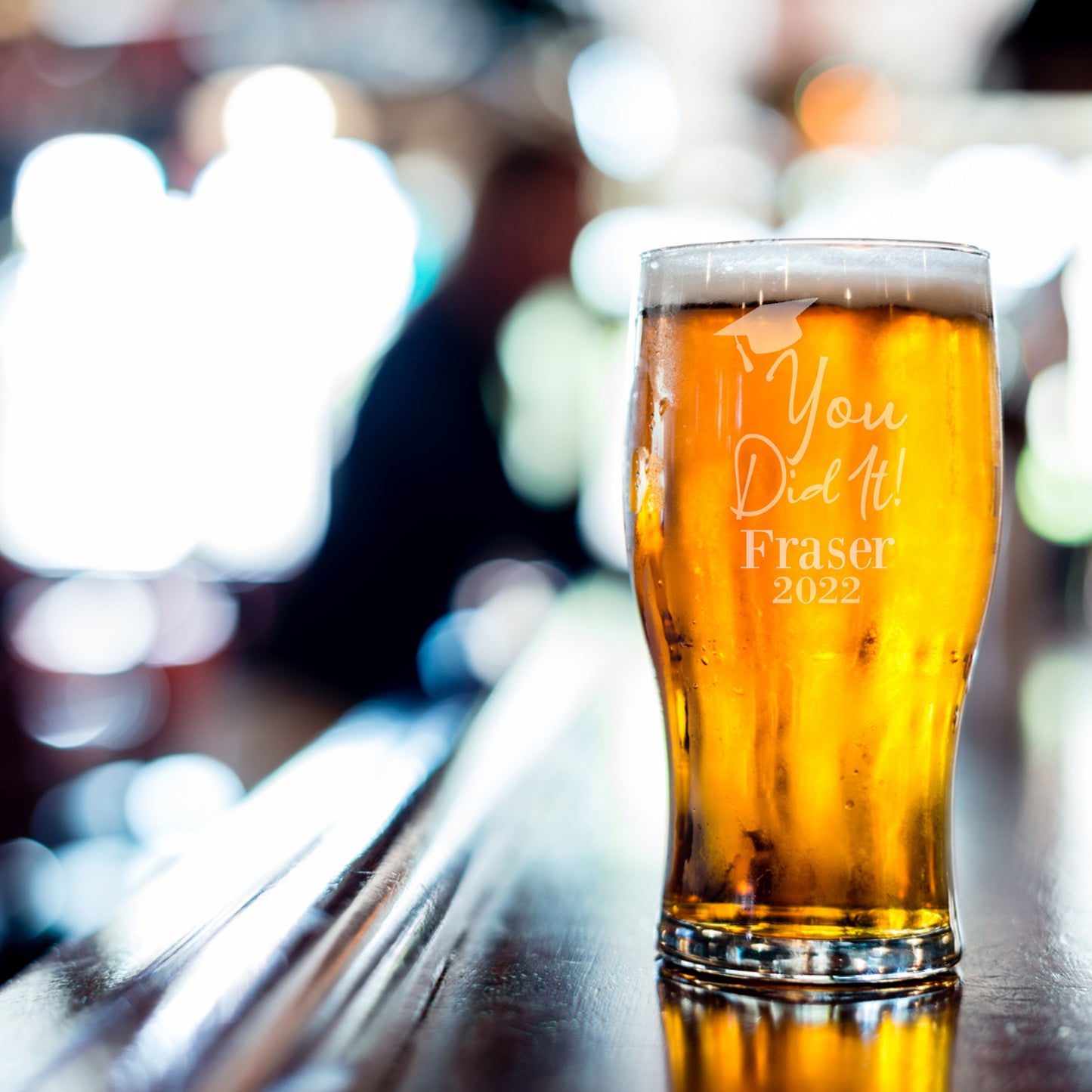 Personalised Engraved Graduation Pint Glass - Always Looking Good -