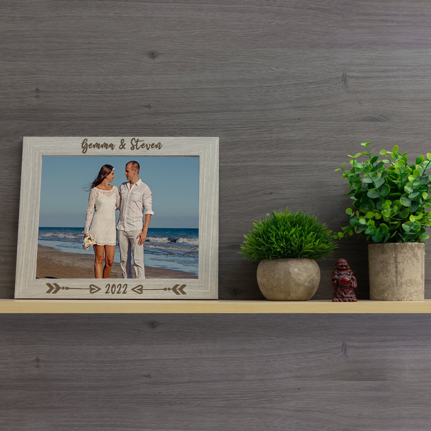 Personalised Engraved Couples Photo Frame - Arrows Design - Always Looking Good -