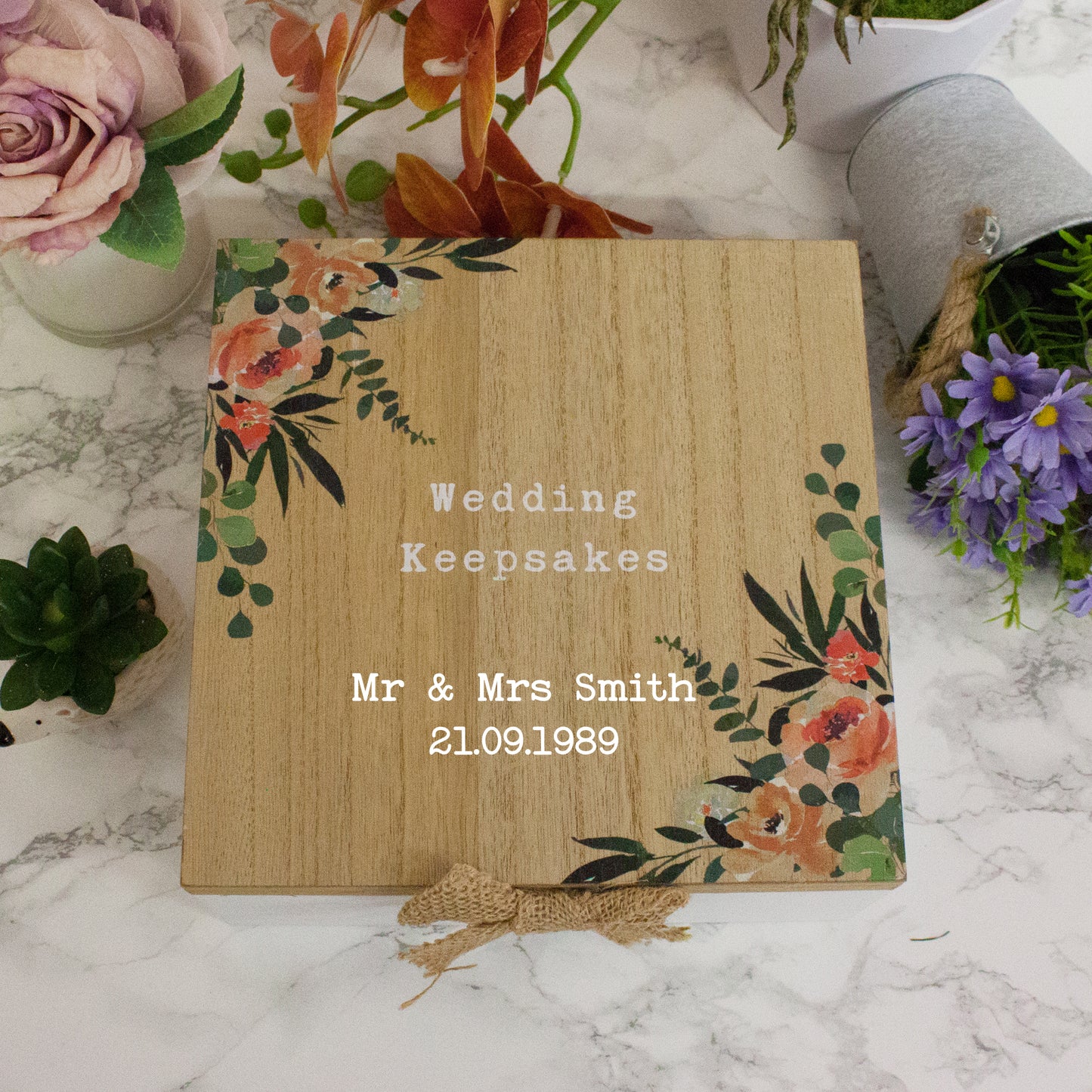 Personalised Wedding Memory Box - Wooden Keepsake - Always Looking Good -