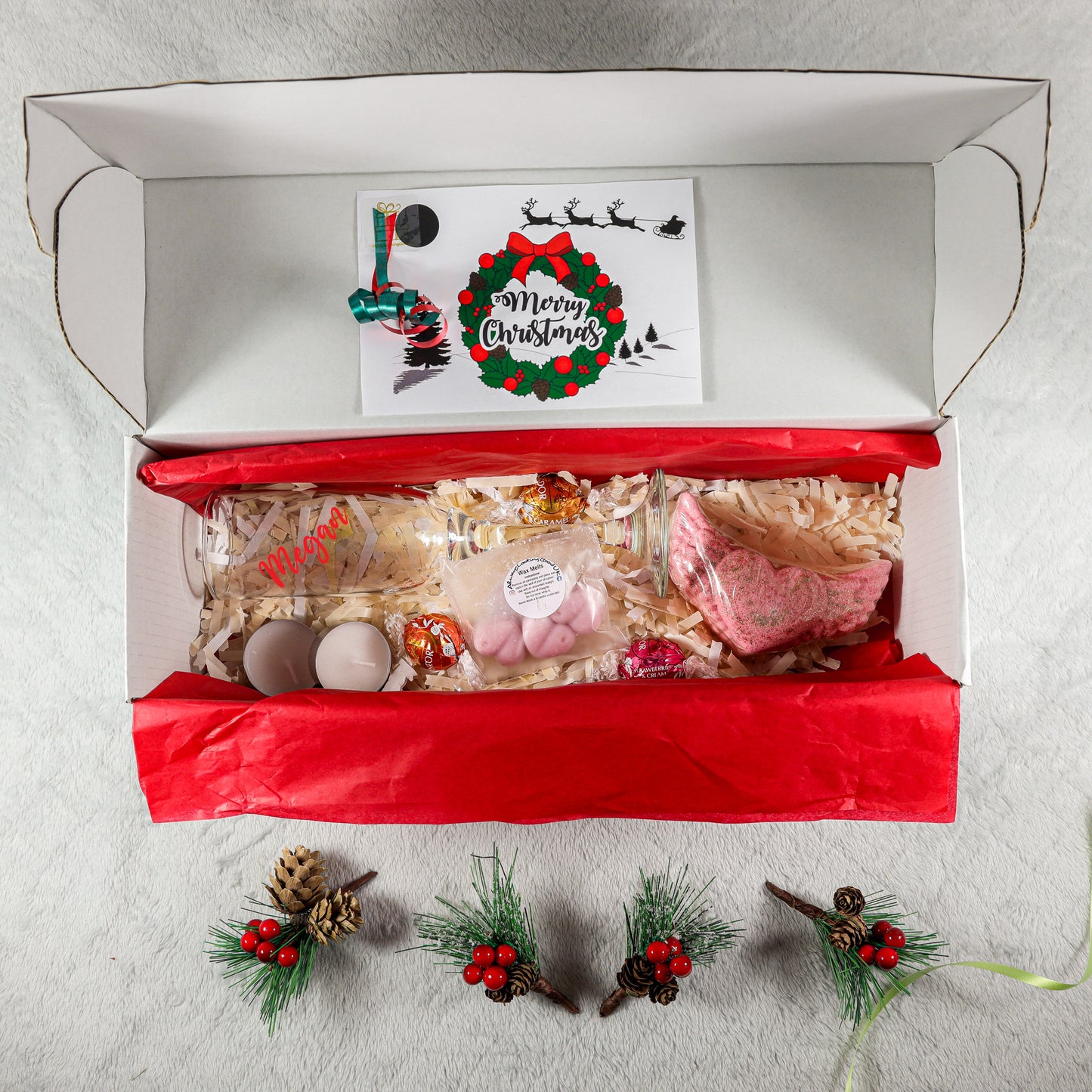 Personalised Prosecco / Champagne Glass with Name Filled with Spa Pamper Gifts - Always Looking Good -