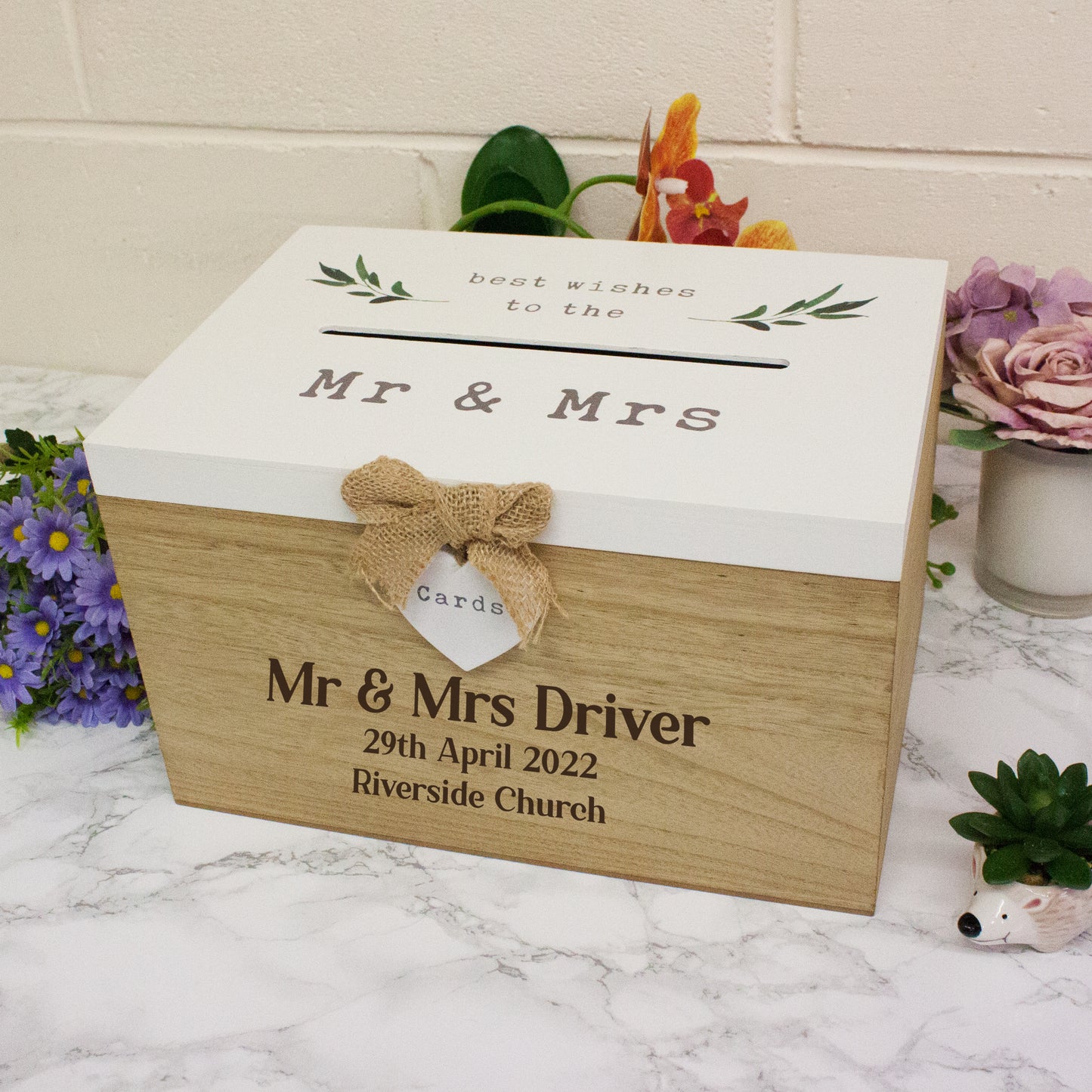 Personalised Engraved Wedding Card Wooden Memory Box - Always Looking Good -