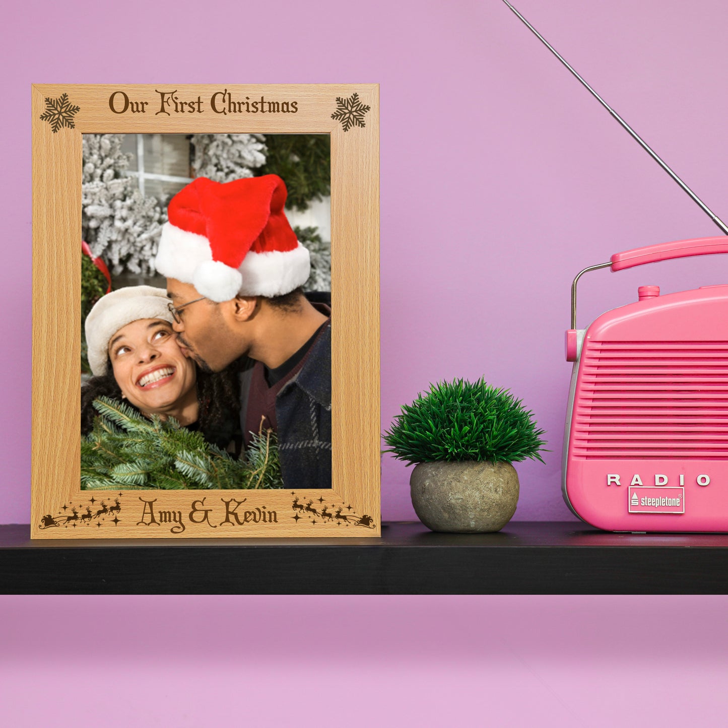 Personalised Engraved Our First Christmas Photo Frame For Twins / Couples - Always Looking Good -