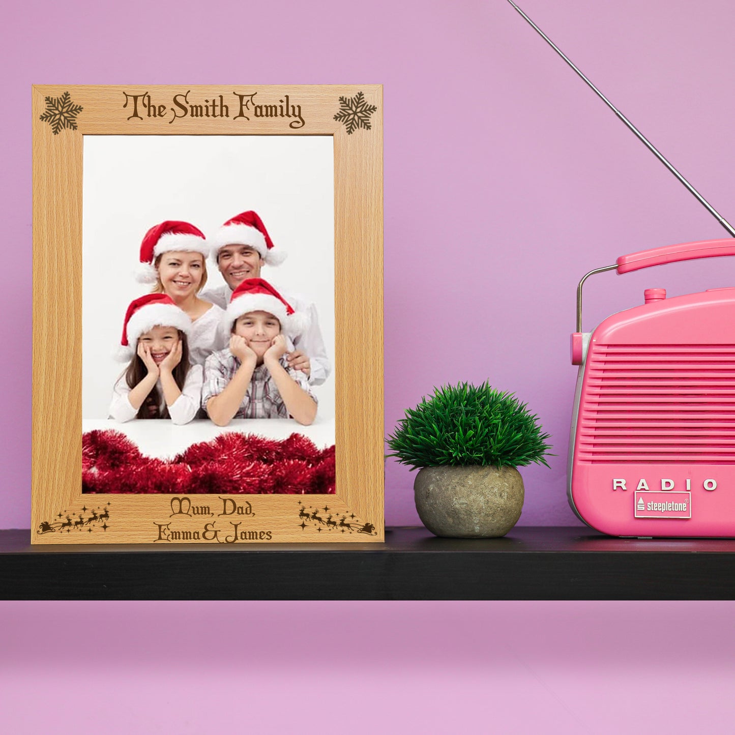 Personalised Engraved Family Christmas Photo Frame - Always Looking Good -