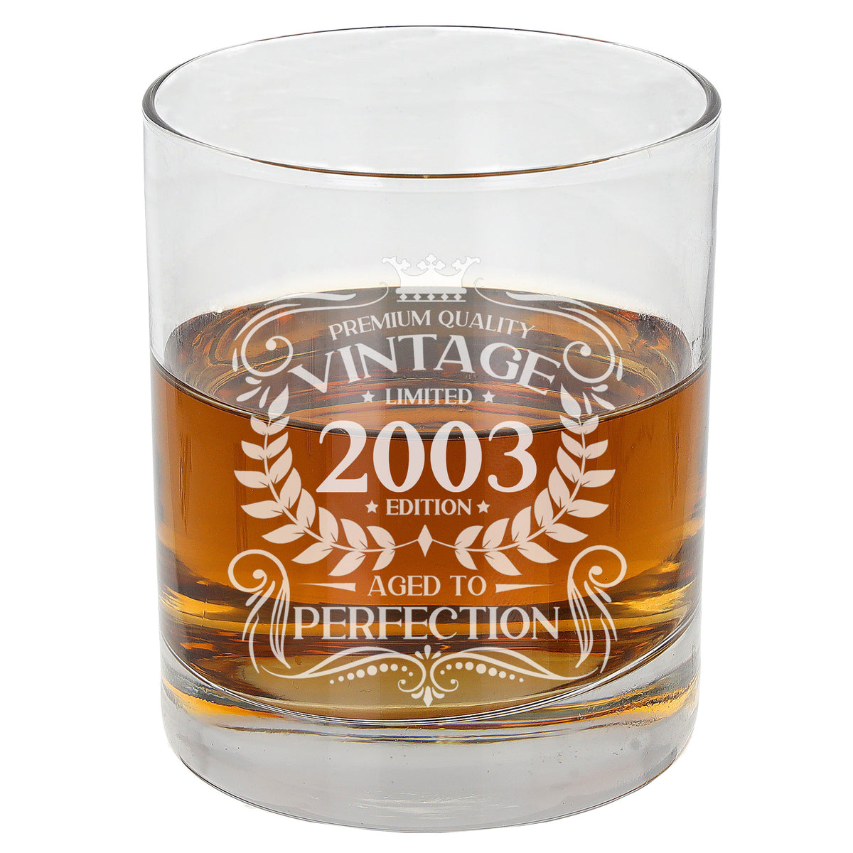 Vintage Any Year All Ages Engraved Birthday Whisky Glass and/or Coaster Set - Always Looking Good - Whisky Glass Only