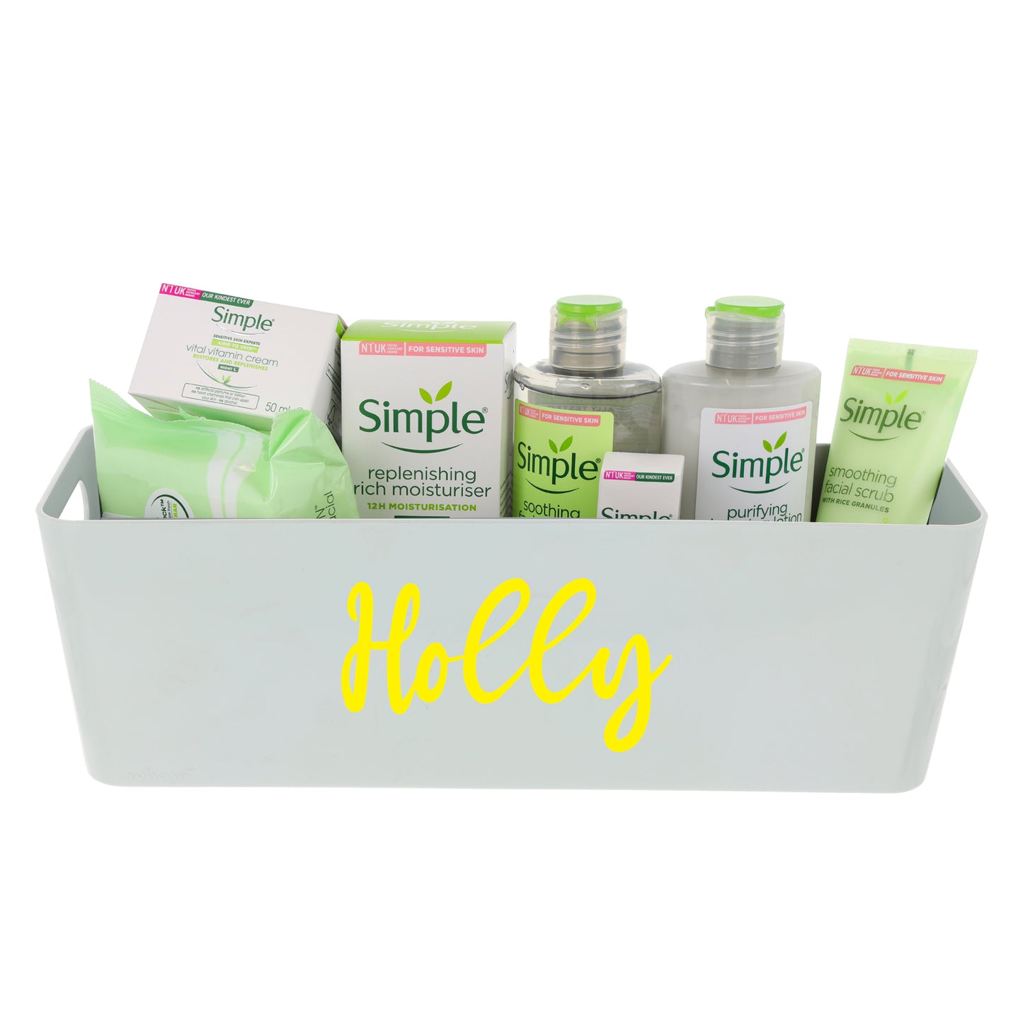 Simple Skincare Filled Personalised Storage Gift Box - Always Looking Good - Large Grey