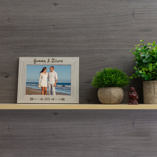 Personalised Engraved Couples Photo Frame - Arrows Design  - Always Looking Good -