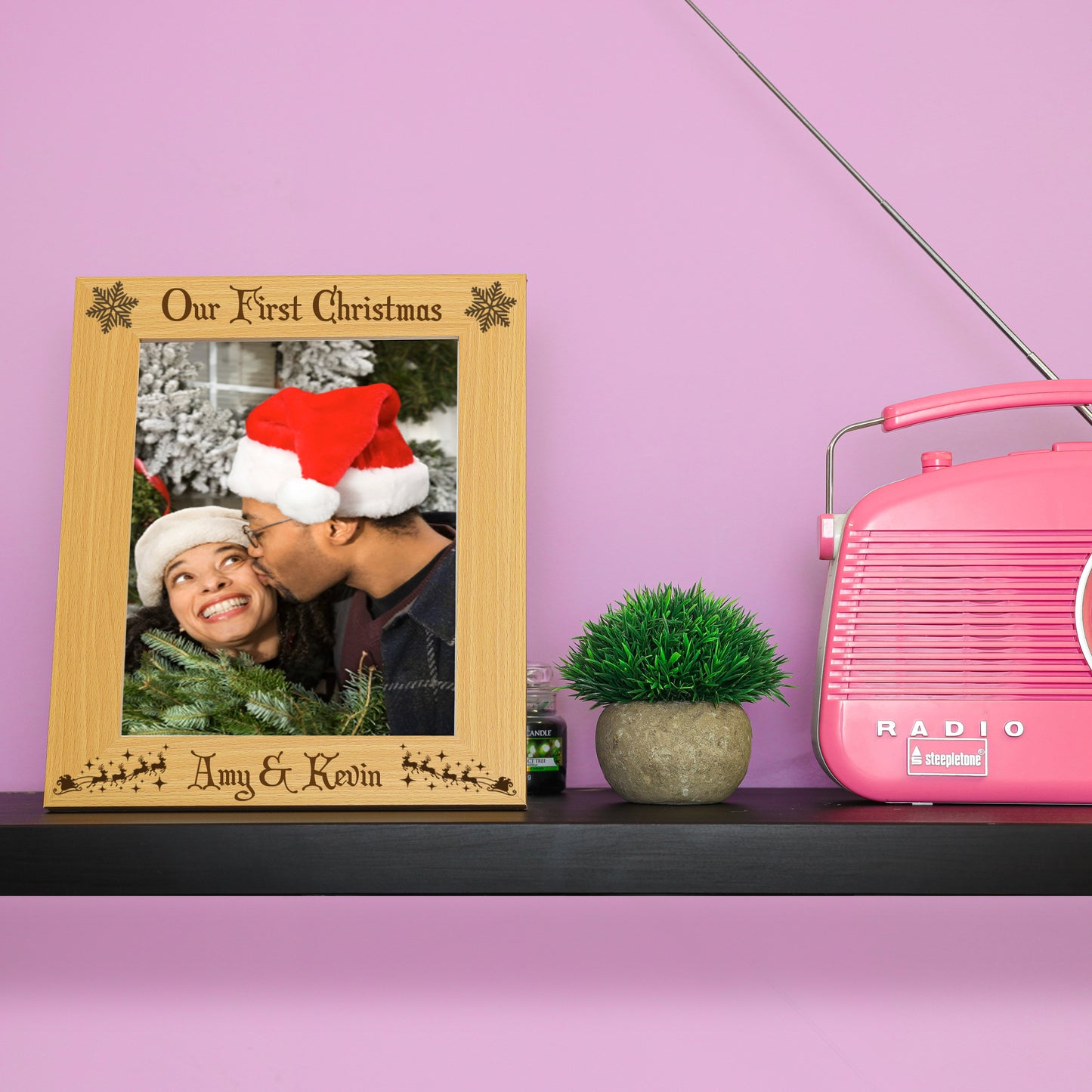 Personalised Engraved Our First Christmas Photo Frame For Twins / Couples - Always Looking Good -