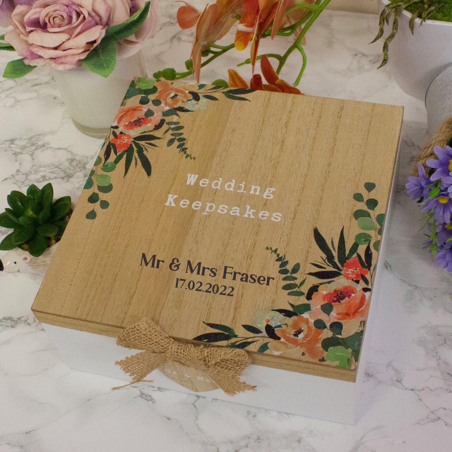 Personalised Engraved Wooden Wedding Memory Box - Always Looking Good -