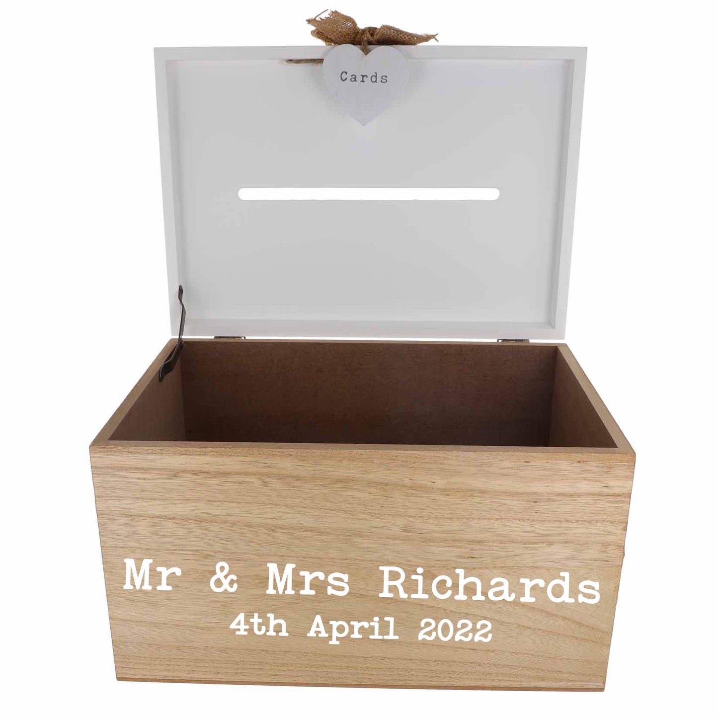 Personalised Wedding Card White & Wooden Memory Box MR & MRS - Always Looking Good -