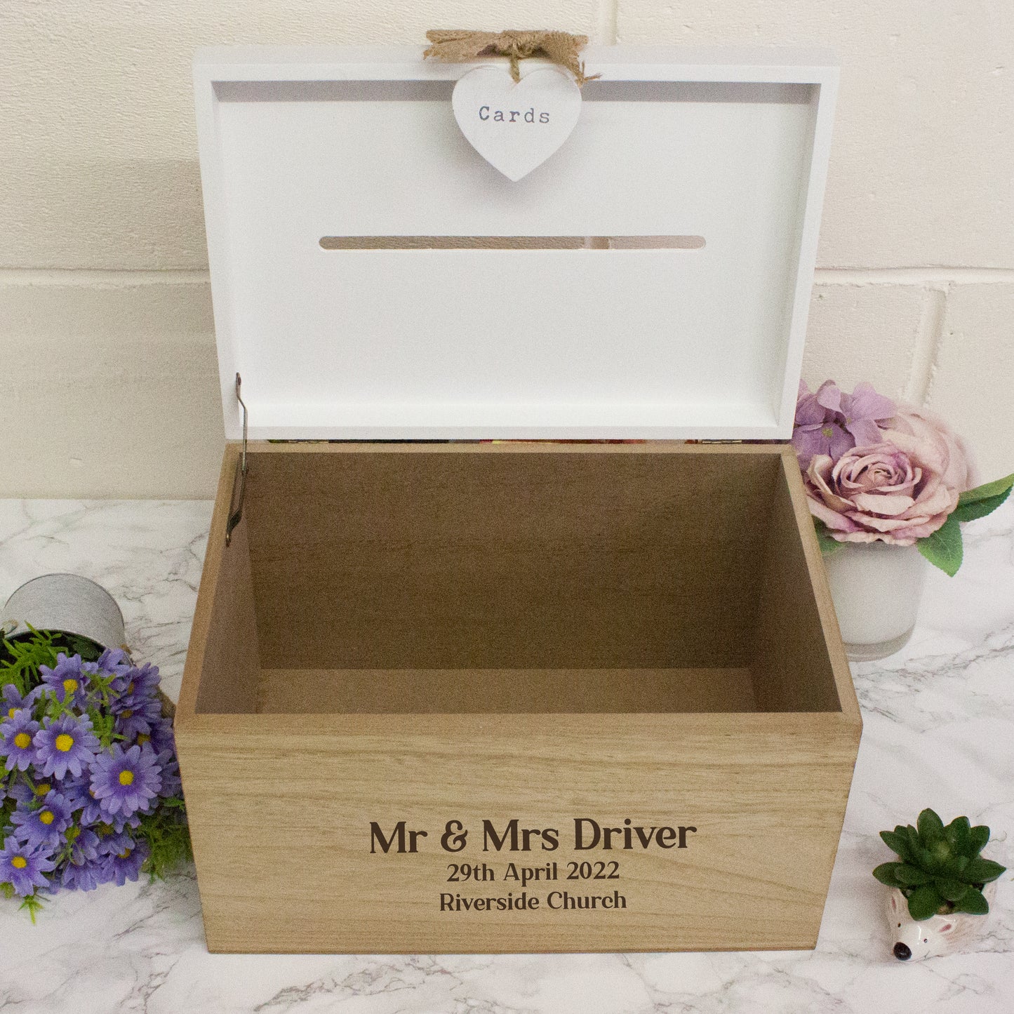 Personalised Engraved Wedding Card Wooden Memory Box - Always Looking Good -
