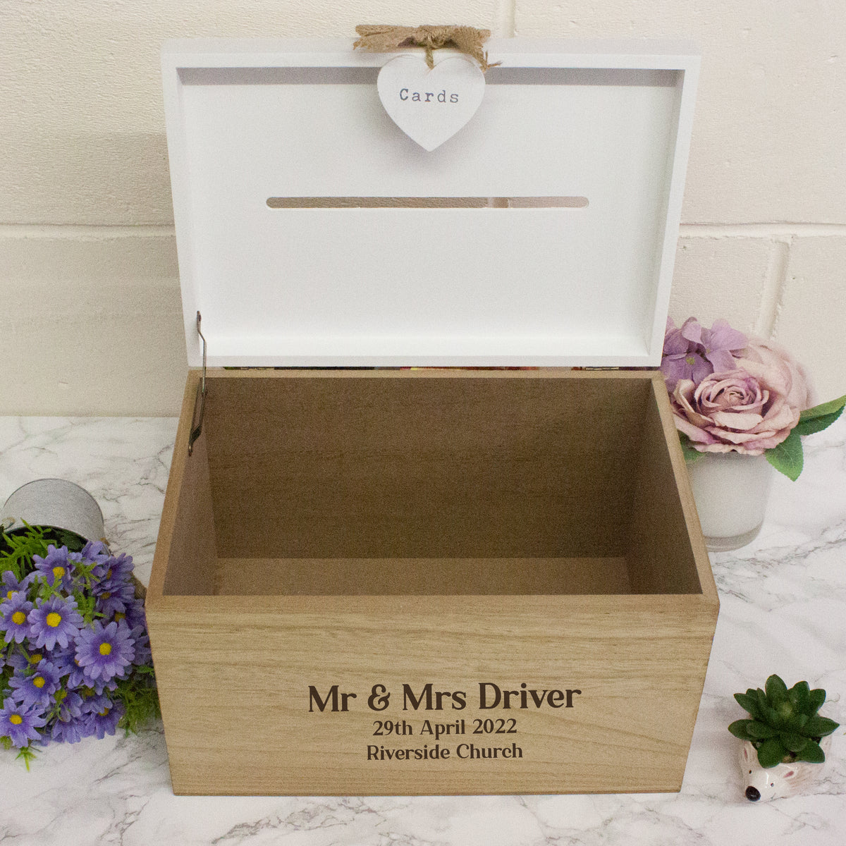 Personalised Engraved Wedding Card Wooden Memory Box - Always Looking Good -