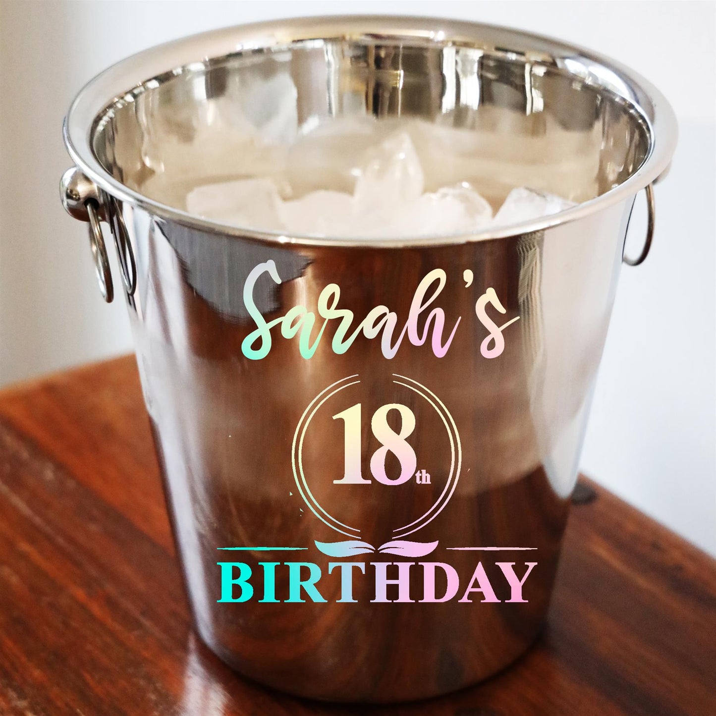Personalised 18th Birthday Ice Bucket and Glass Gift with Name - Always Looking Good -