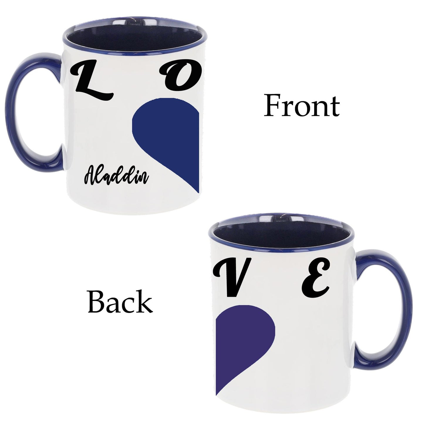 Personalised Couples Matching Heart Filled Mug Set - Always Looking Good - His & His Empty