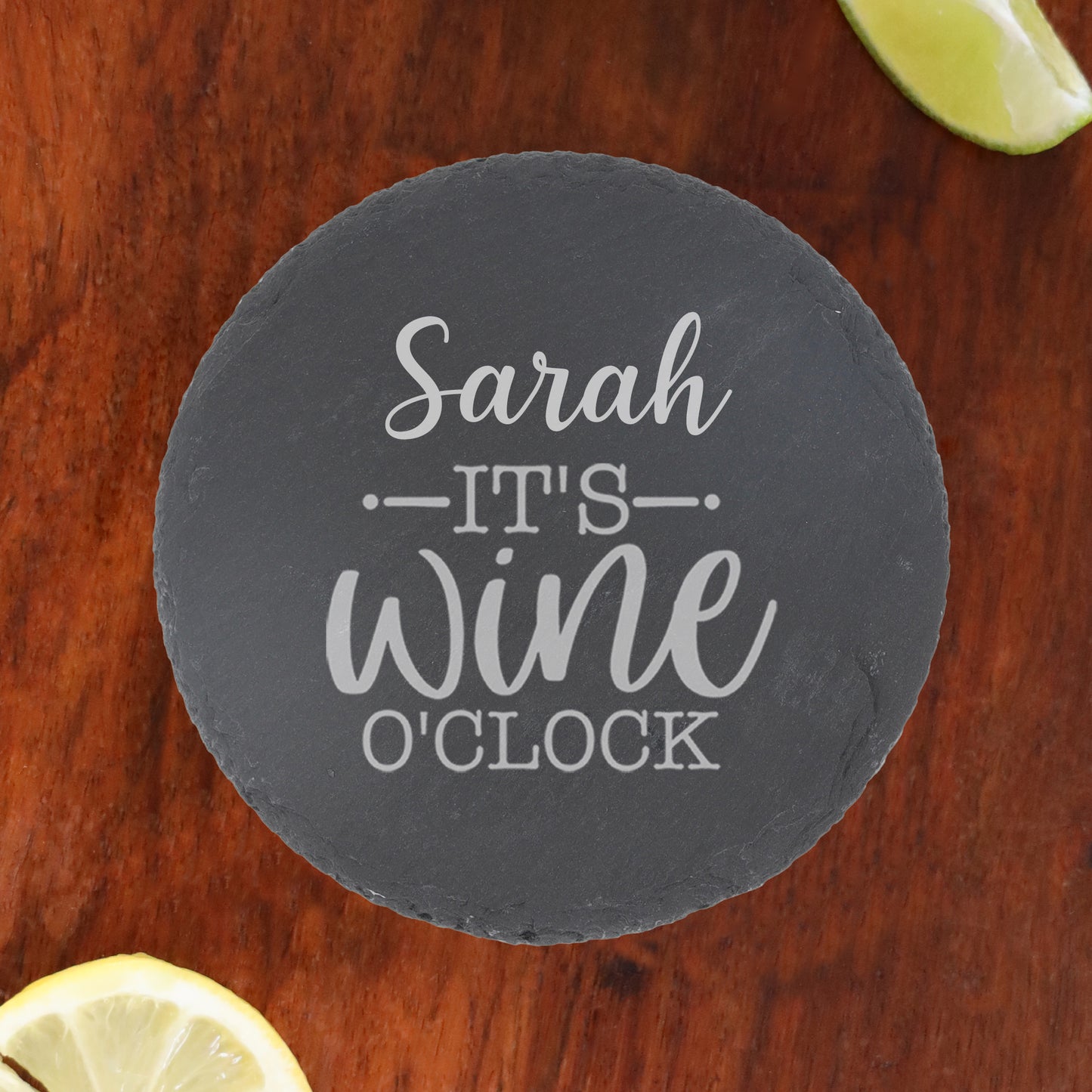 Personalised Wine O'clock Engraved Wine Glass and/or Coaster Gift Set - Always Looking Good -