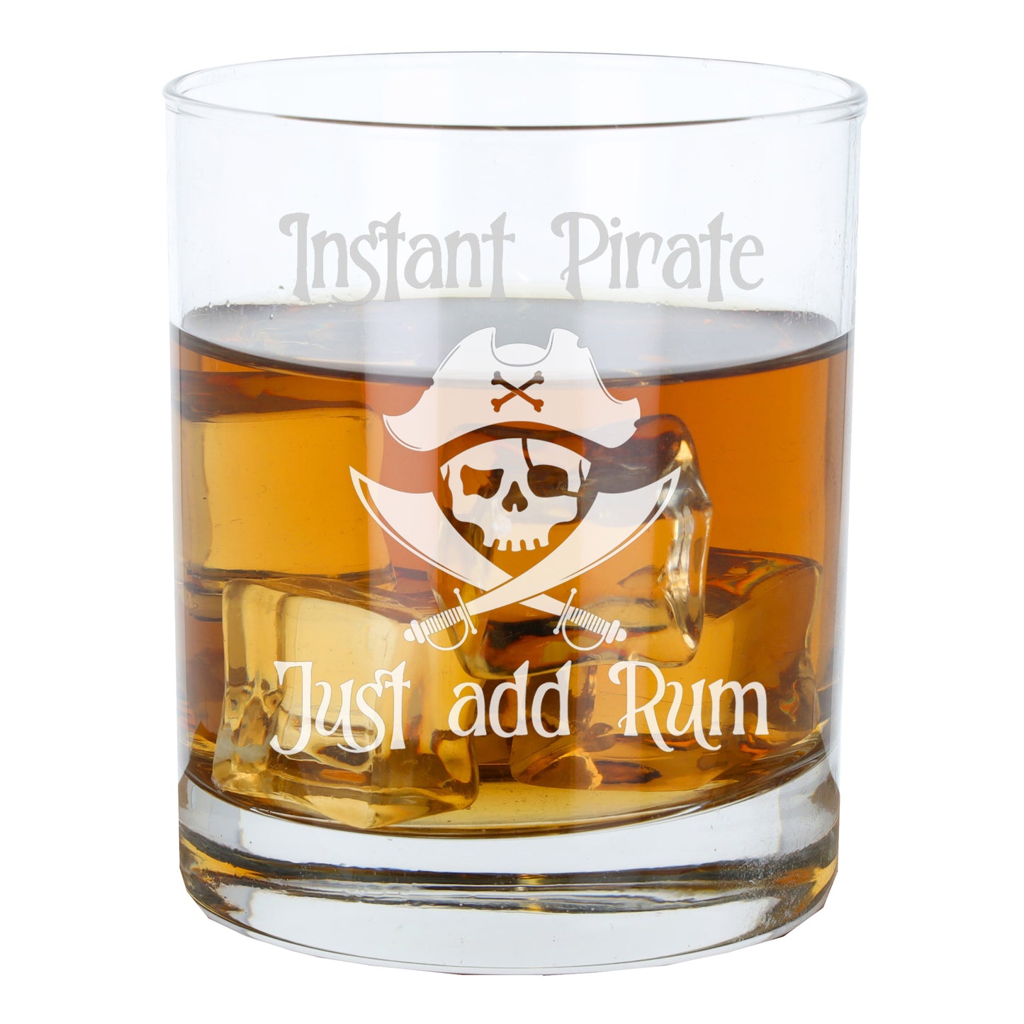 Personalised Engraved "Instant Pirate" Rum Glass and/or Coaster Set - Always Looking Good - Glass Only