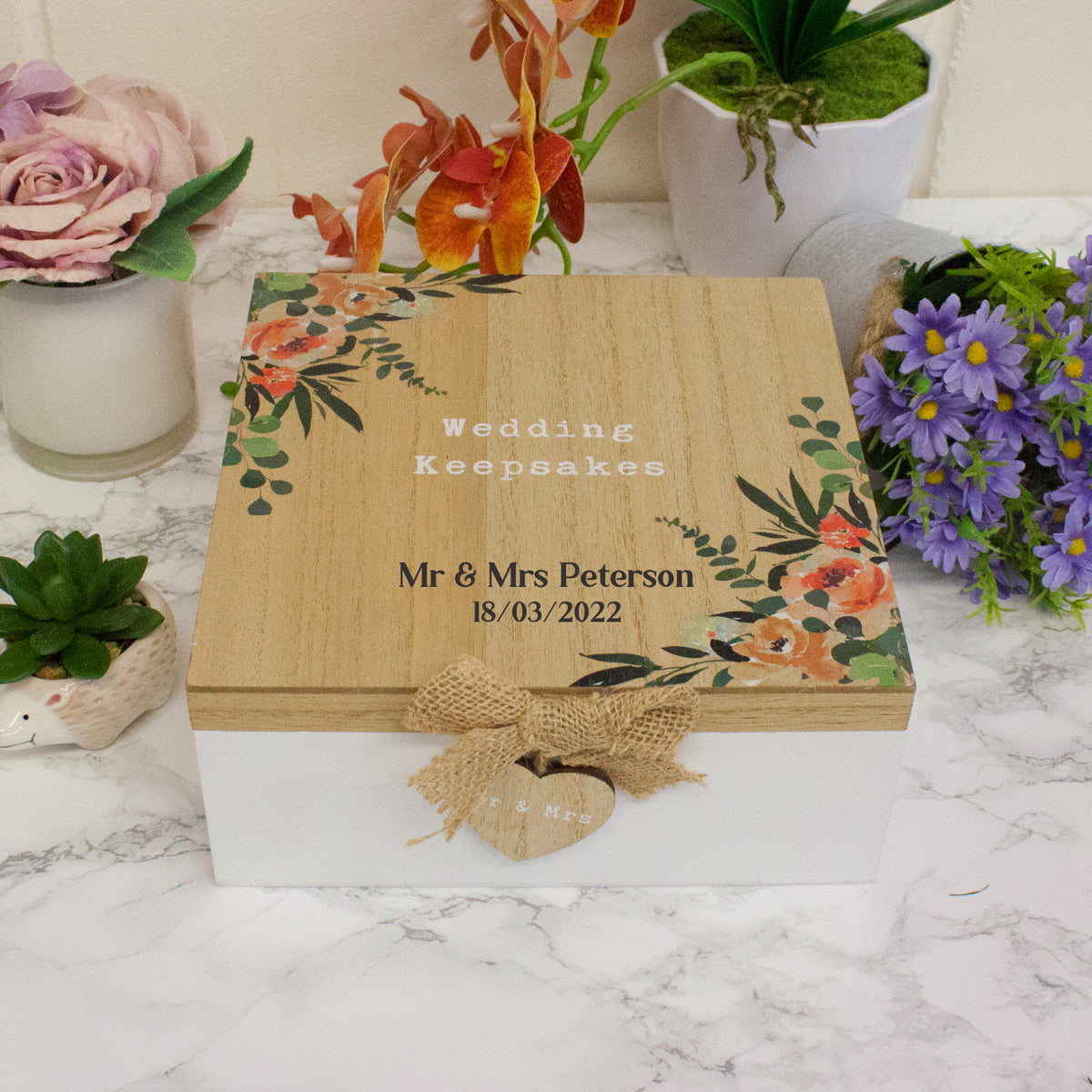 Personalised Engraved Wooden Wedding Memory Box - Always Looking Good -