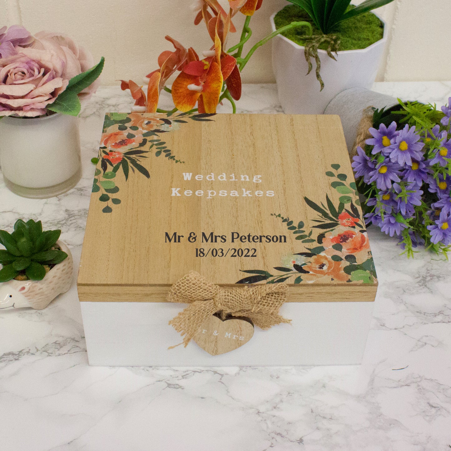 Personalised Engraved Wooden Wedding Memory Box - Always Looking Good -