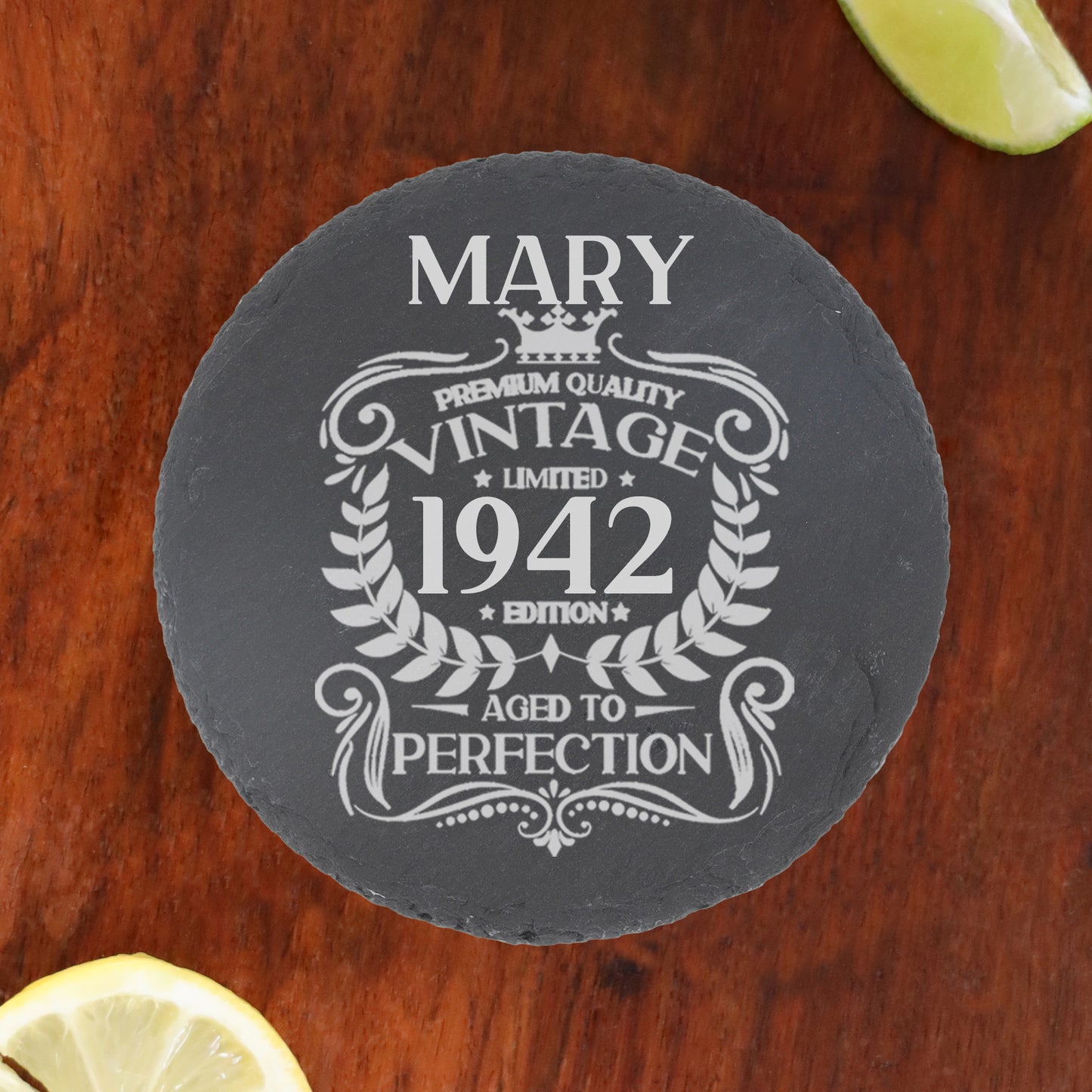 Personalised Engraved Vintage Birthday Design Glass and/or Coaster Gift - Always Looking Good -
