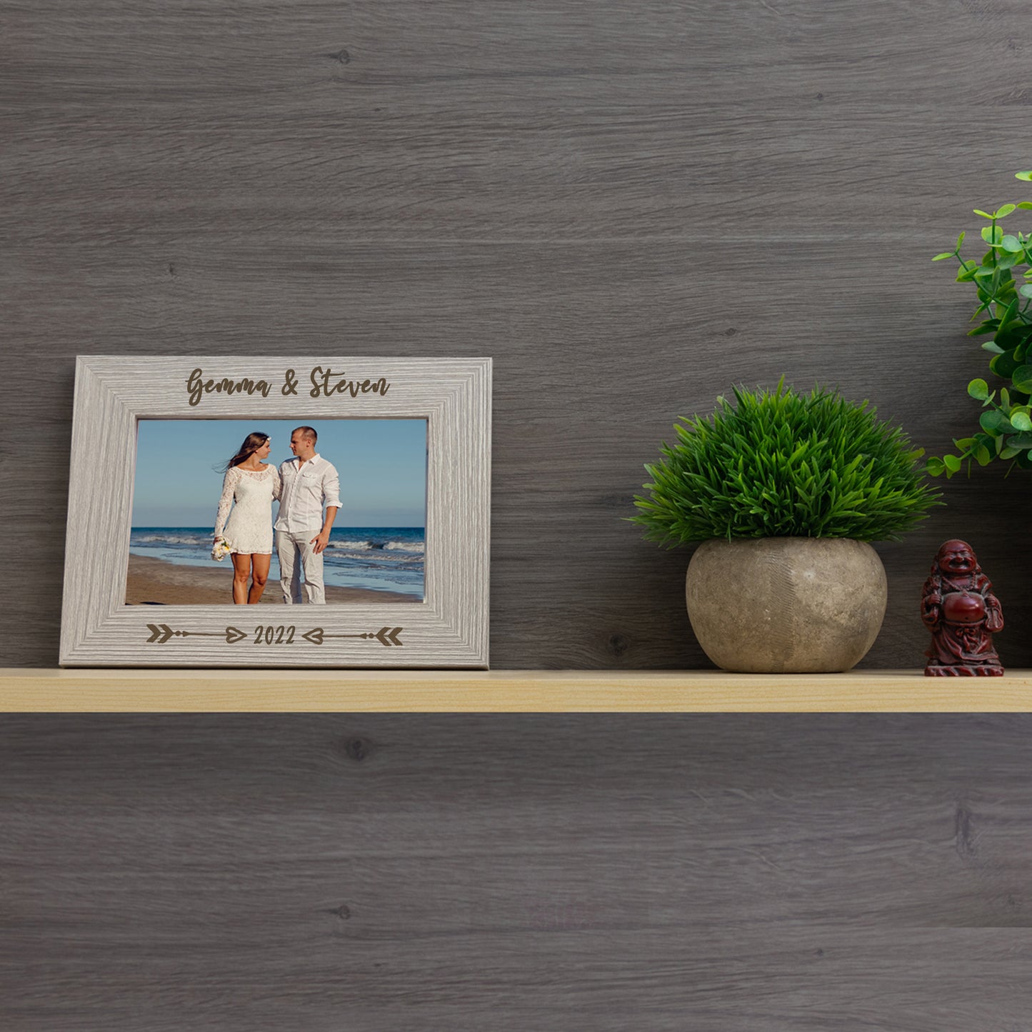 Personalised Engraved Couples Photo Frame - Arrows Design - Always Looking Good -
