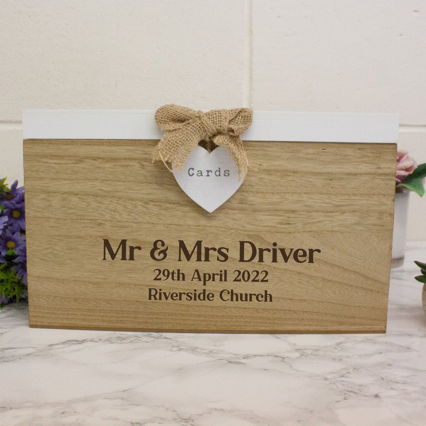 Personalised Engraved Wedding Card Wooden Memory Box - Always Looking Good -